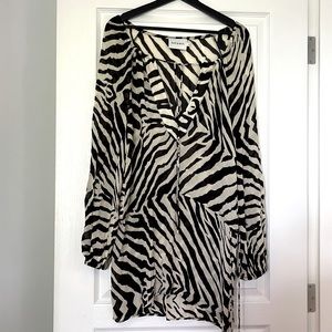 Rat & Boa long sleeve zebra mini dress